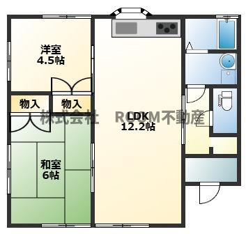 郡元貸家の間取り