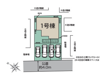 桶川市泉1丁目　4期　新築一戸建て　ブルーミングガーデン　01の区画図|1号棟