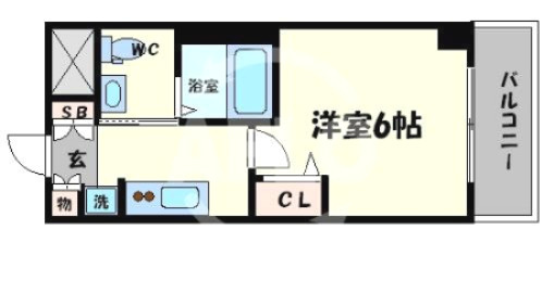エステムプラザ難波WESTⅡプレディア　　塩草立葉小学校区の間取り|エステムプラザ難波WESTIIプレディア　開放感ある間取り