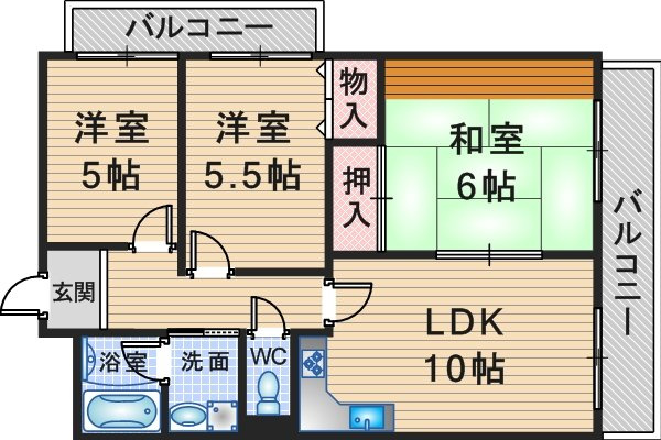 メゾングリーンヒルの間取り