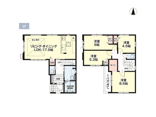 福岡市早良区小田部1丁目第2-1棟（1号棟）の間取り|全居室収納付きで便利です。