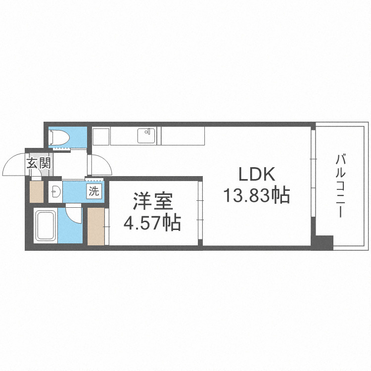 大阪市鶴見区鶴見４丁目の賃貸マンションの間取り