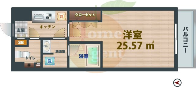 【間取り】 | ルーブル都立家政六番館 | 1Kのお部屋です。