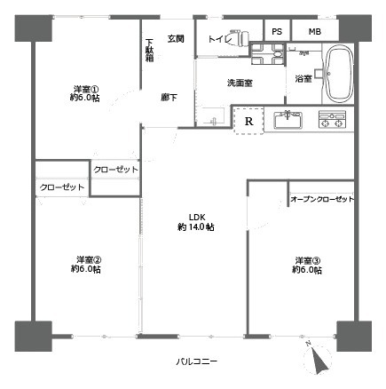 エバーライフ博多駅南の間取り|間取り