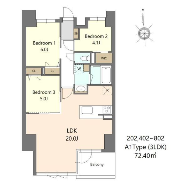 S-RESIDENCE谷町六丁目aloの間取り