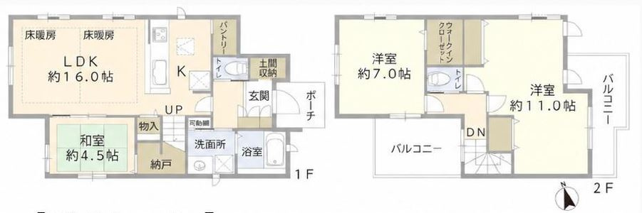 新座市新座3丁目中古戸建の間取り