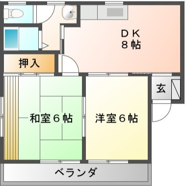 徳島市津田町１丁目の賃貸マンションの間取り