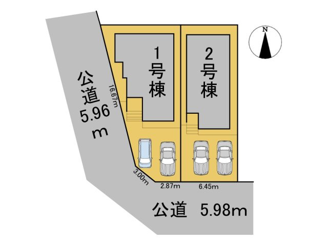 リーブルガーデン　犬山市富岡新町　全2区画分譲の区画図|■区画図
■YAMADA電機の　ヤマダ不動産　株式会社リライフ　
いつでもお問合わせ下さい。