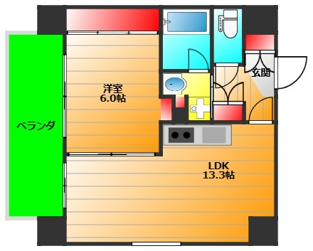 コンソラーレ瓦屋町の間取り|現状有姿