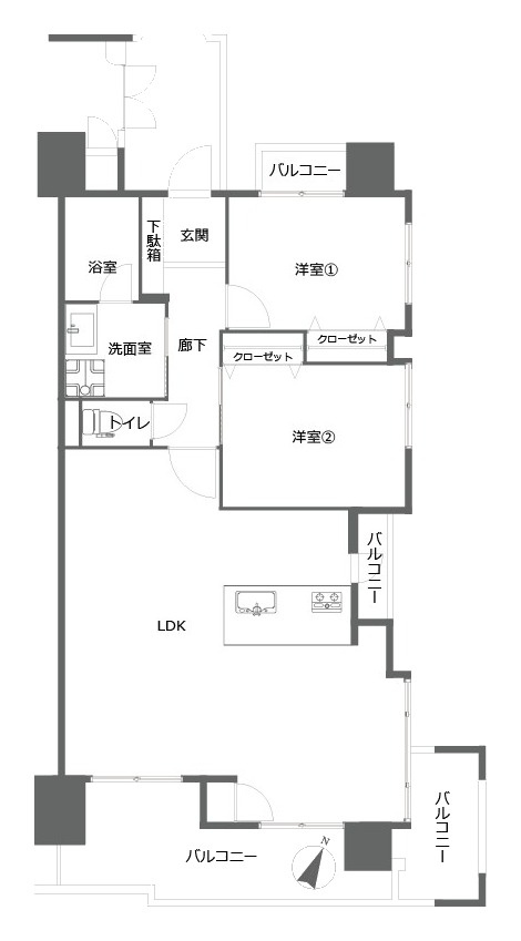 アースコート渡辺通りの間取り|間取り