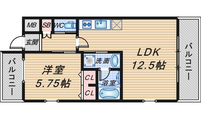 プレジオ豊中の間取り