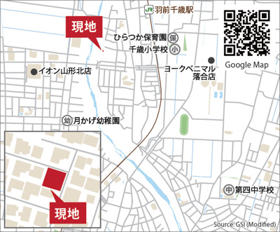 【地図】 | ＧＲＡＦＡＲＥ　山形市長町２期　１号棟