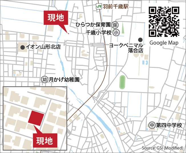 【地図】 | ＧＲＡＦＡＲＥ　山形市長町２期　１号棟