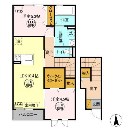 ピアヒルズ桜ヶ丘　Ｄの間取り