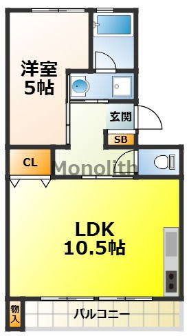 泉北原山台１丁６号棟の間取り