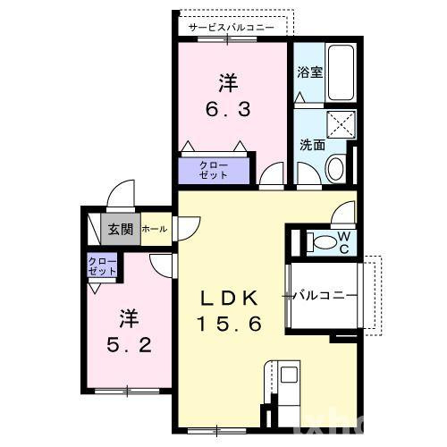 丑寅２丁目アパートの間取り