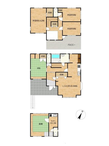 西条市今在家490　中古戸建の間取り