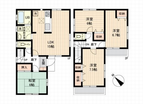 【仲介手数料０円】厚木市温水西2丁目　中古一戸建ての間取り|【仲介手数料０円】厚木市温水西2丁目　中古一戸建て