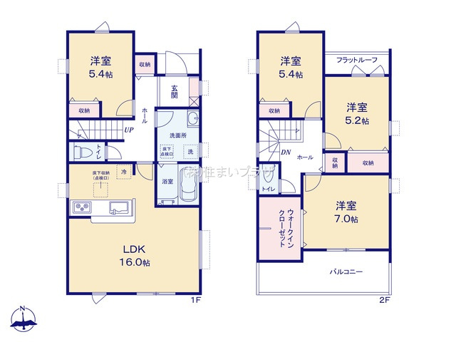 新築戸建て・仲介手数料無料）犬山市橋爪第３期・３号棟の間取り