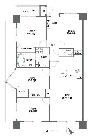 アンピール博多駅の間取り|間取り