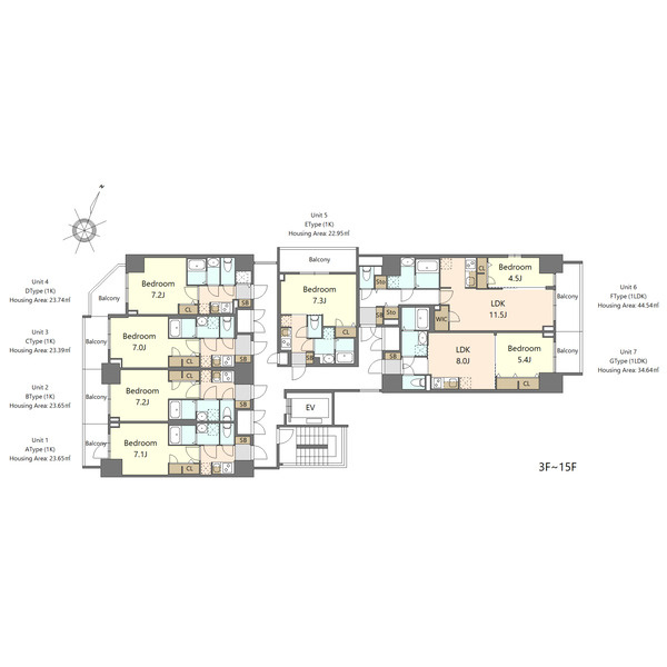 S-RESIDENCE阿波座bouncyの間取り