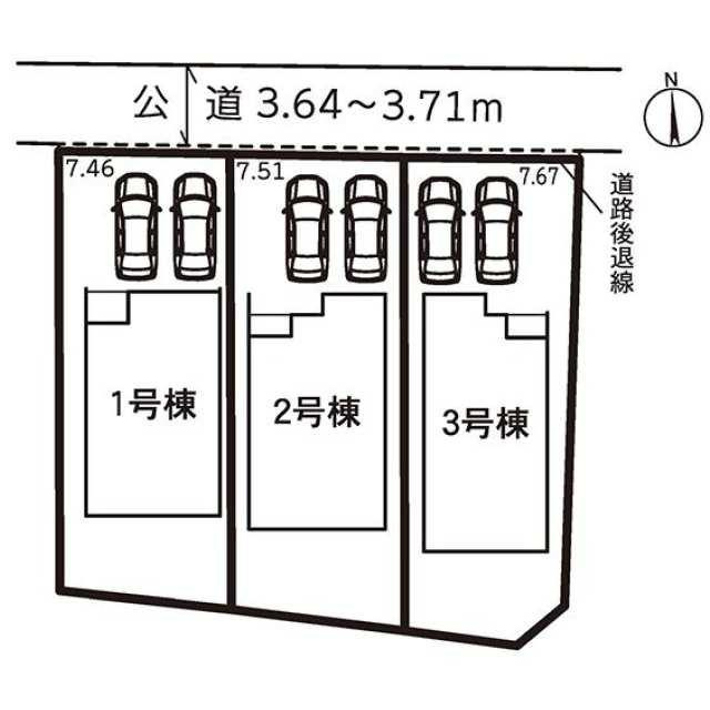 新築戸建て・仲介手数料無料）犬山市橋爪第３期・２号棟の区画図