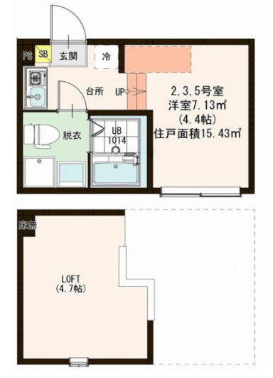 板橋区三園２丁目のアパートの間取り