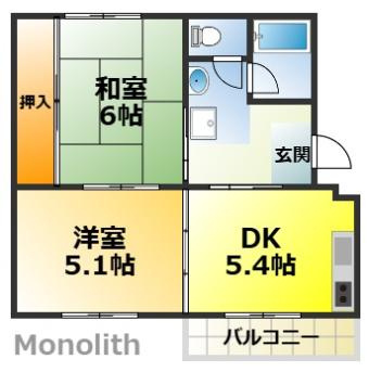 泉北竹城台2丁16号棟の間取り