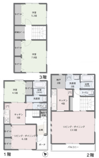 【間取り】 | 【仲介手数料無料！！】日野市万願寺2丁目　リフォーム戸建て　5630万円