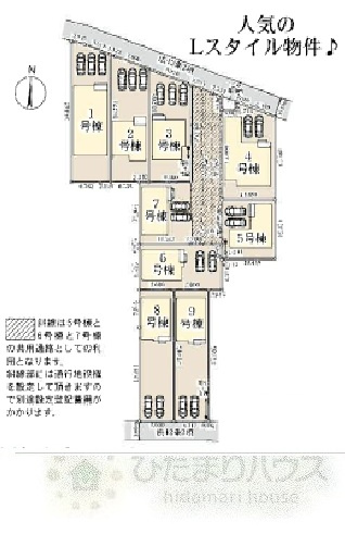 野田市木間ケ瀬第3　新築戸建　9号棟の区画図|全9棟・9号棟