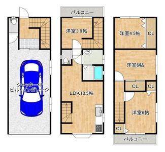【間取り】 | 杭全１丁目　中古一戸建 | ファミリーにおすすめの４ＬＤＫ！子供部屋や趣味のお部屋も作れますね♪資料請求だけでもお気軽にお問い合わせください！