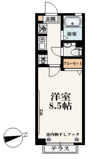 サンライズヒラノの間取り|★洋室８.５帖の広さです★