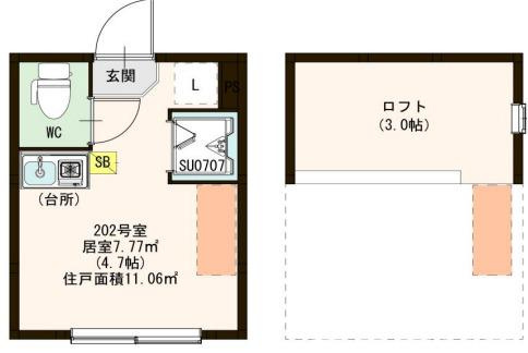 足立区柳原２丁目のアパートの間取り