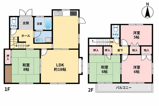 野田市二ツ塚　中古戸建の間取り