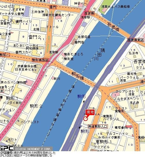 パークハイム駒形の地図