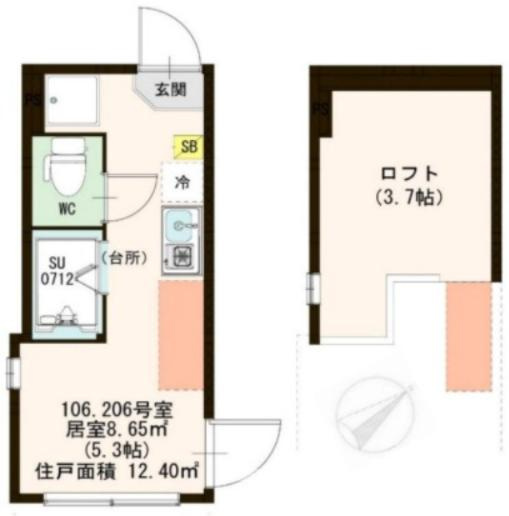 杉並区高円寺南１丁目のアパートの間取り