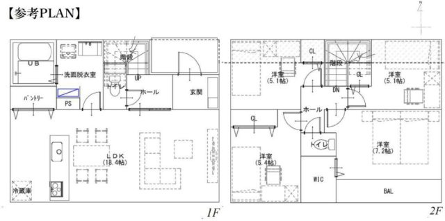 泉区中田西2丁目 土地3区画 3480万円の参考プラン