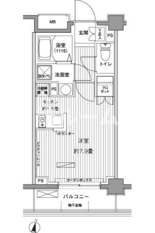 文京区小日向４丁目の賃貸マンションの間取り