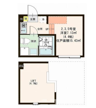 【間取り】 | ハーモニーテラス三園A