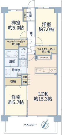 最寄り駅シーサイドライン『鳥浜』駅より徒歩５分！休日はアウトレットでショッピングを楽しんで♪な【リフォーム／テラス横浜富岡】の間取り