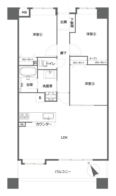 パシフィックコート博多駅南の間取り|間取り