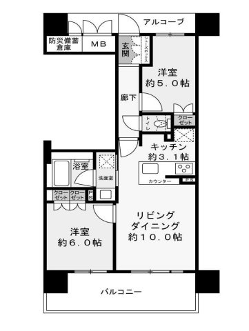 ロジュマンタワー梅田の間取り