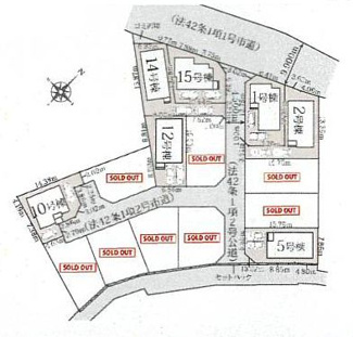 【区画図】 | 秦野市鈴張町 12号棟 2期 | 12号棟　南東側約4.5m公道　駐車並列2台（車種によります）