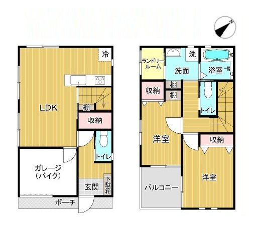 鶴ヶ島市下新田中古戸建の間取り
