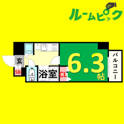 プレミアムコート名古屋金山インテルノ　名古屋市賃貸　仲介手数料無料の間取り
