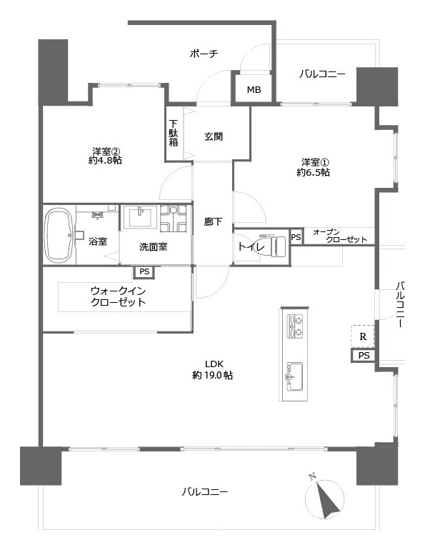 アプローズ東那珂2番館の間取り|間取り