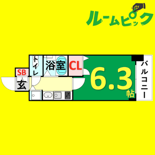 プレサンス大須観音駅前サクシード　名古屋市賃貸　仲介手数料無料の間取り