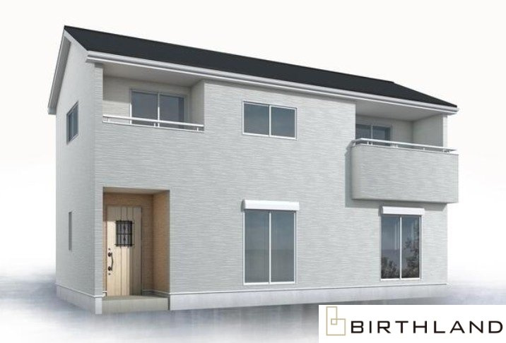 新築戸建・新築建売　伊勢崎市上泉町第2　南小・第一中の外観パース|【1号棟】完成予想図です
