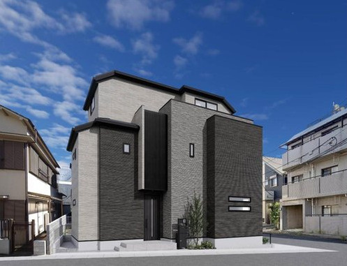 板橋区大山西町　開放的な角地　ハイグレード仕様の限定1棟の外観パース