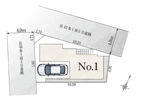 板橋区大山西町　開放的な角地　ハイグレード仕様の限定1棟の区画図